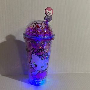 Hello Kitty 3D Tumbler Light up cup with straw-pink